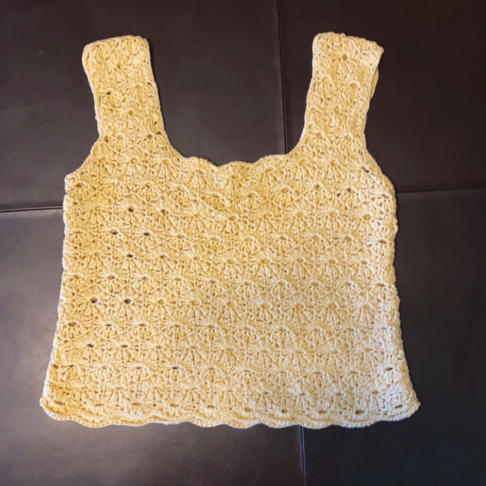 Adorable yellow crocheted top